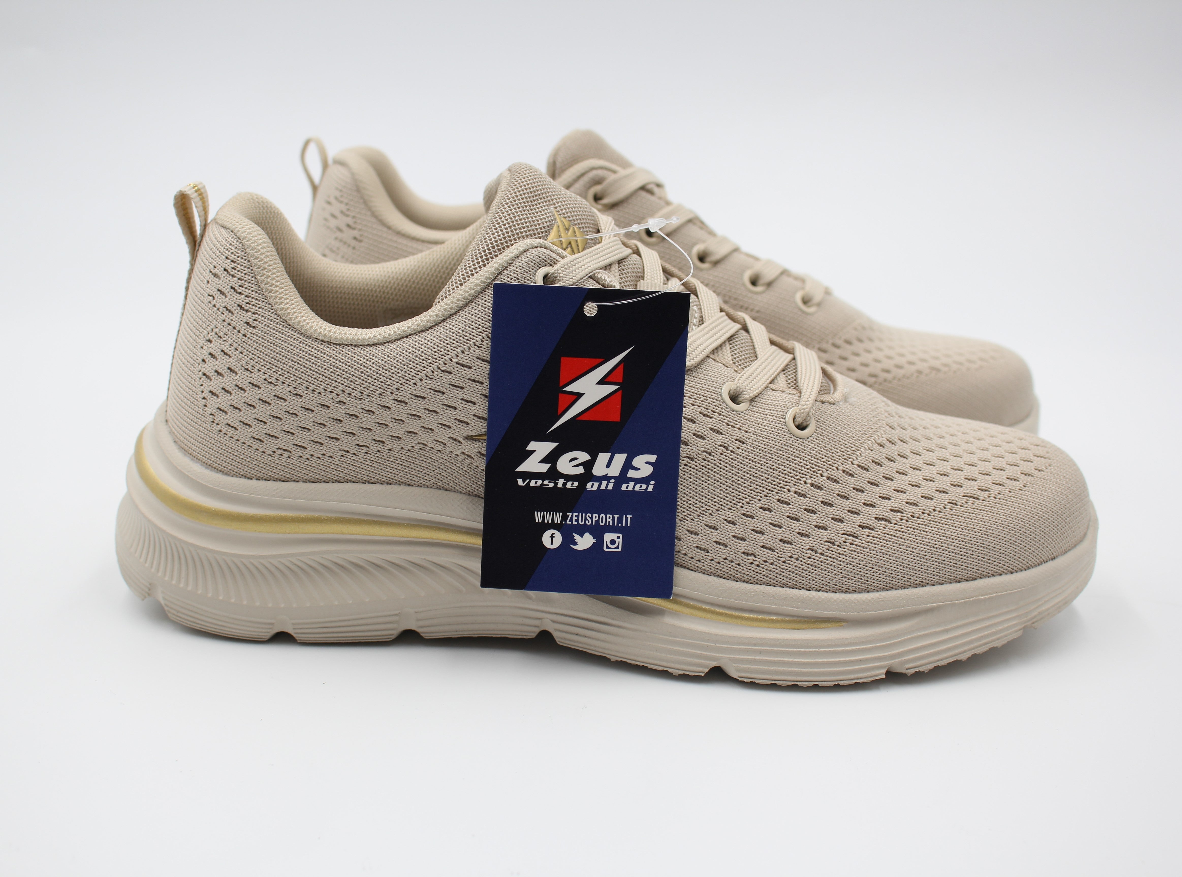 ZEUS SNEAKERS DONNA - stp23-369 beige gold